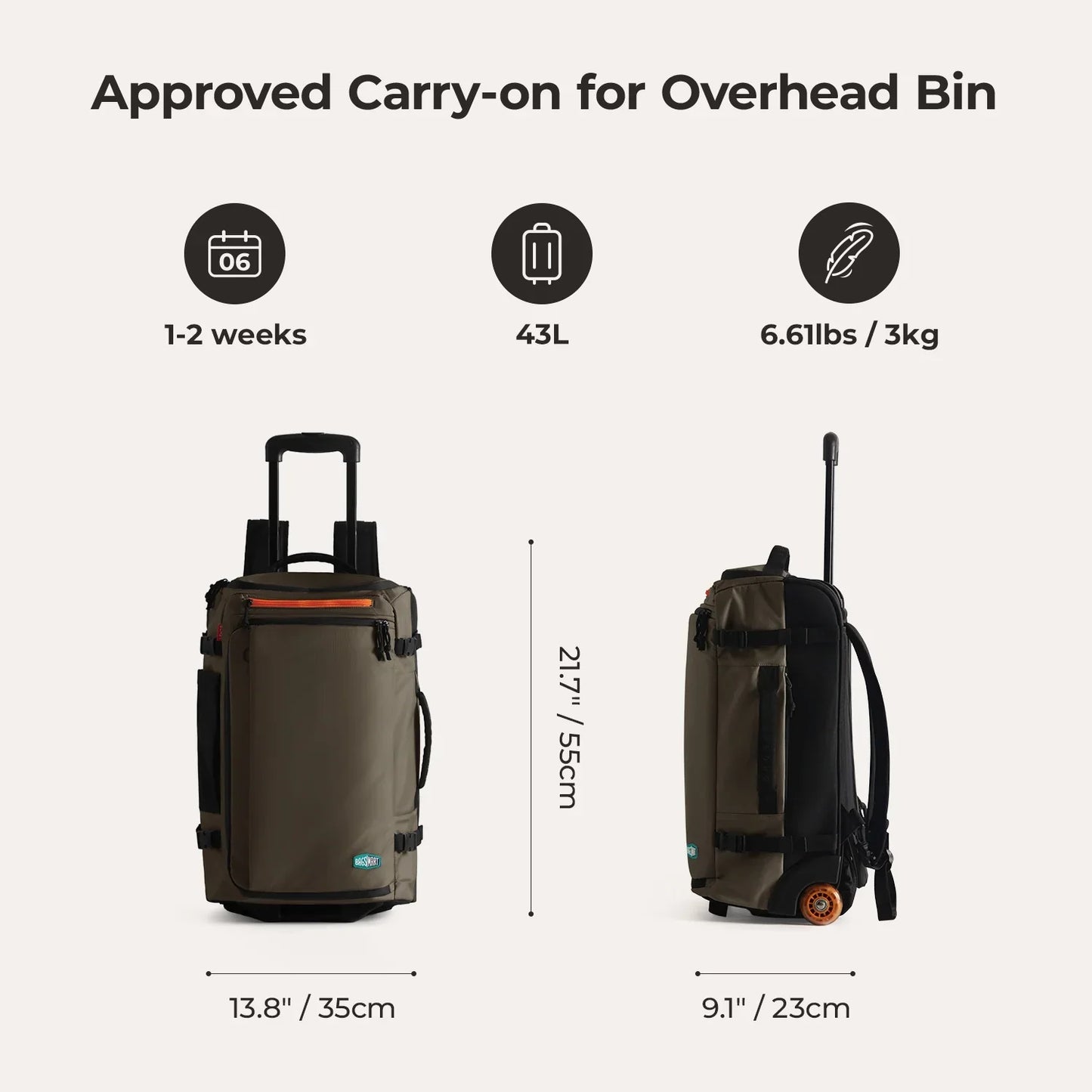 Blast 43L Roller Backpack