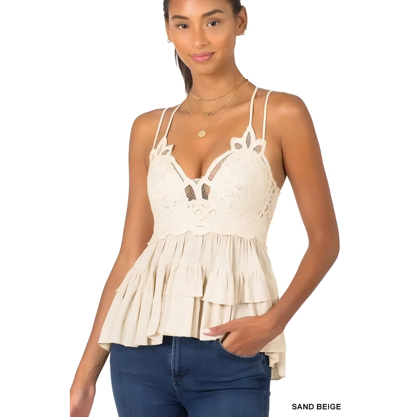 Willow Lace Peplum Top