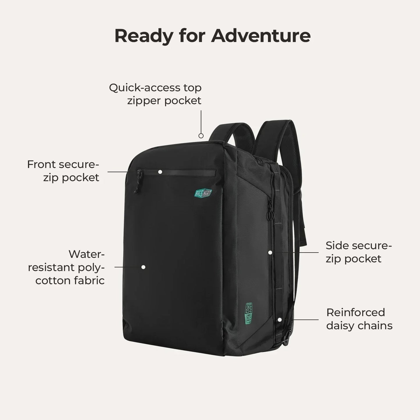 Paz 43L Carry On Travel Duffle Backpack