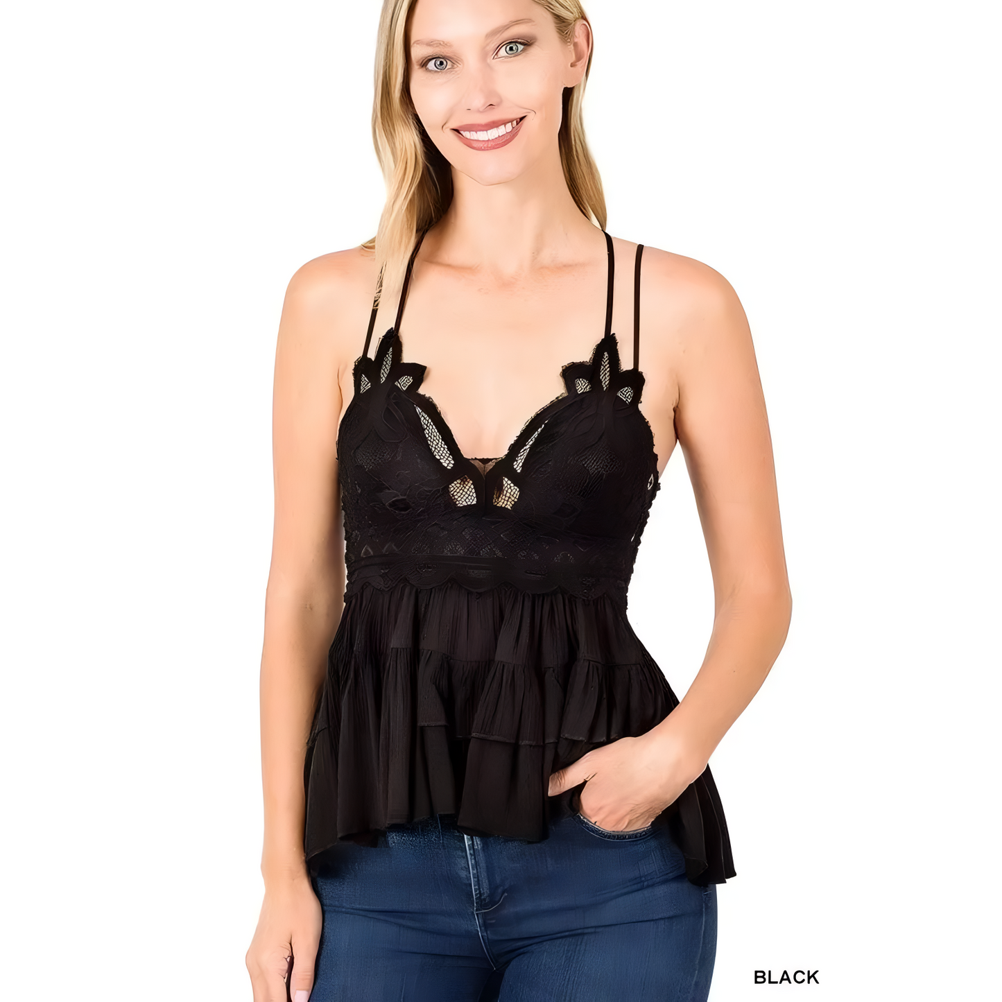 Willow Lace Peplum Top
