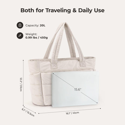 20L Puffy Tote Bag med 15,6" laptoprom