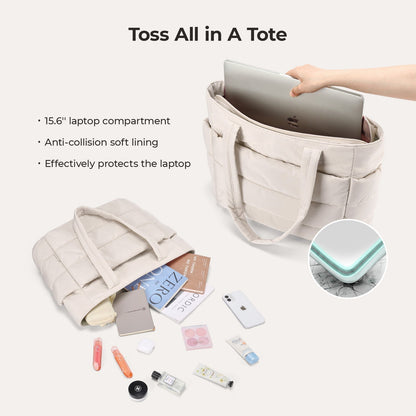 20L Puffy Tote Bag med 15,6" laptoprom