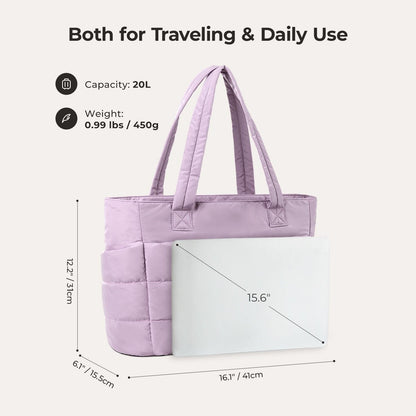 20L Puffy Tote Bag med 15,6" laptoprom