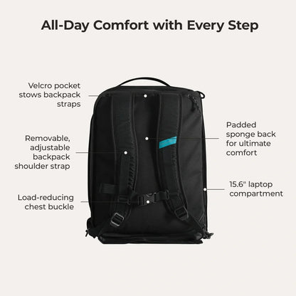 Paz 43L Carry On Travel Duffle Backpack