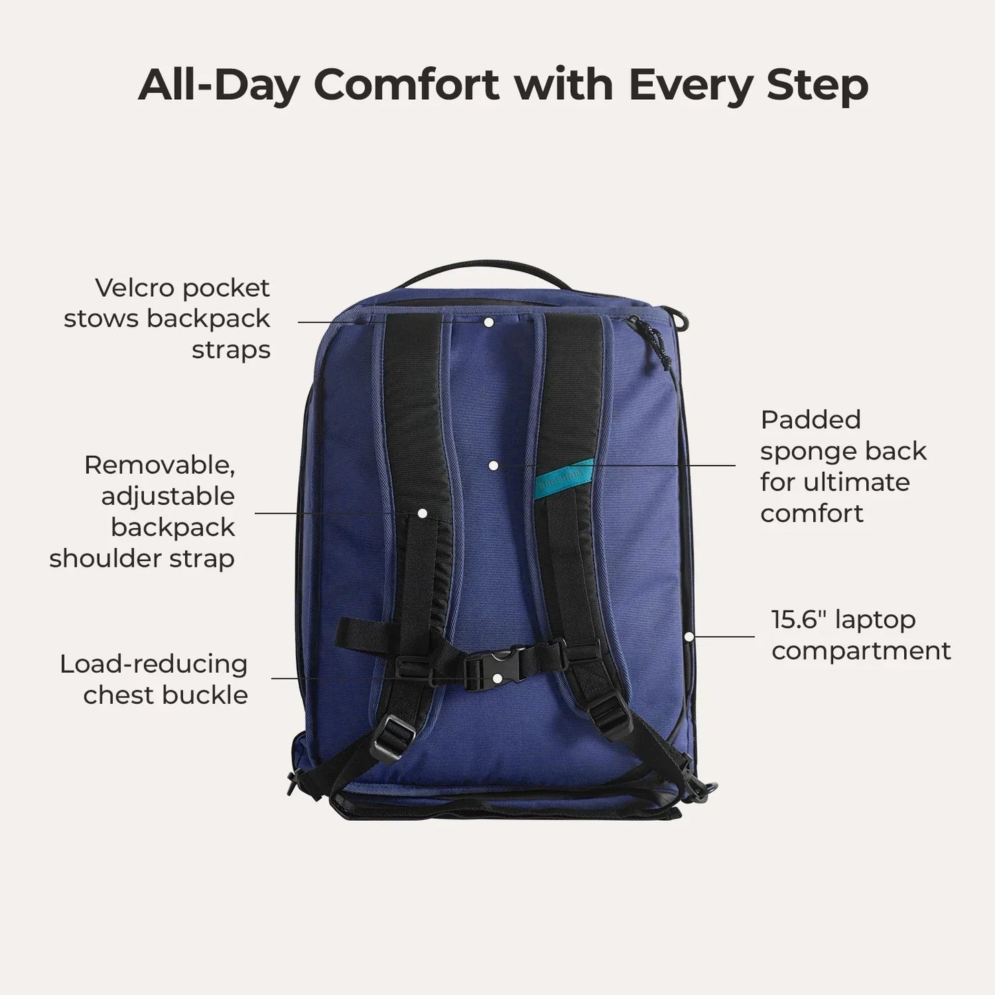 Paz 43L Carry On Travel Duffle Backpack
