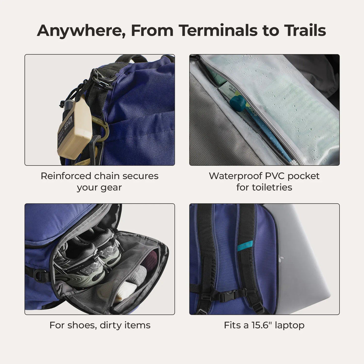 Paz 43L Carry On Travel Duffle Backpack