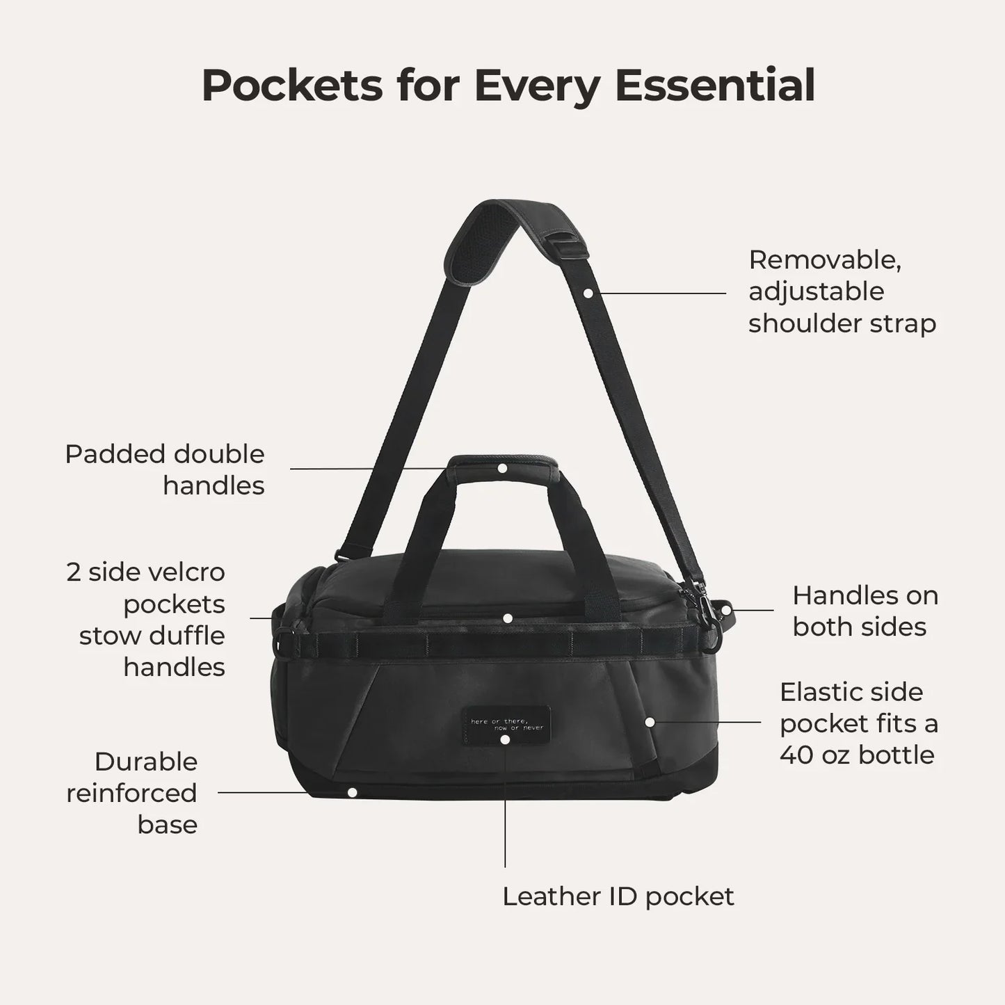 Paz 43L Carry On Travel Duffle Backpack