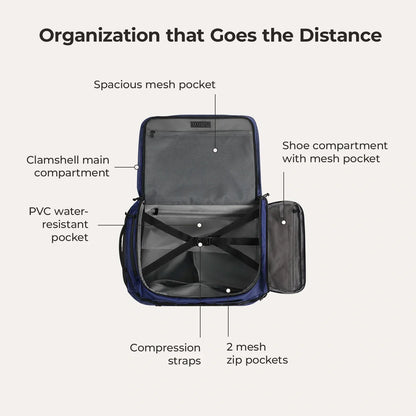 Paz 43L Carry On Travel Duffle Backpack