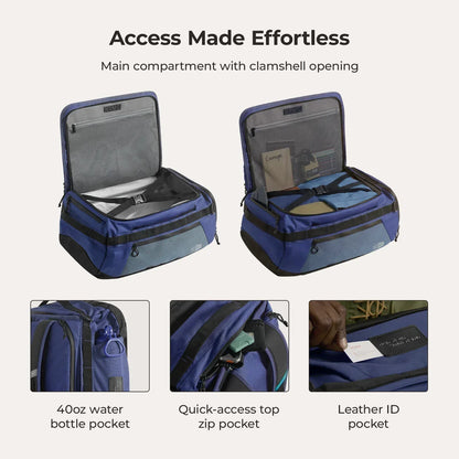 Paz 43L Carry On Travel Duffle Backpack