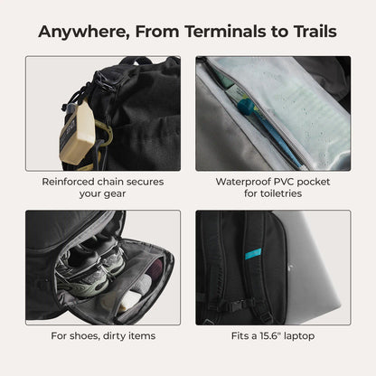 Paz 43L Carry On Travel Duffle Backpack